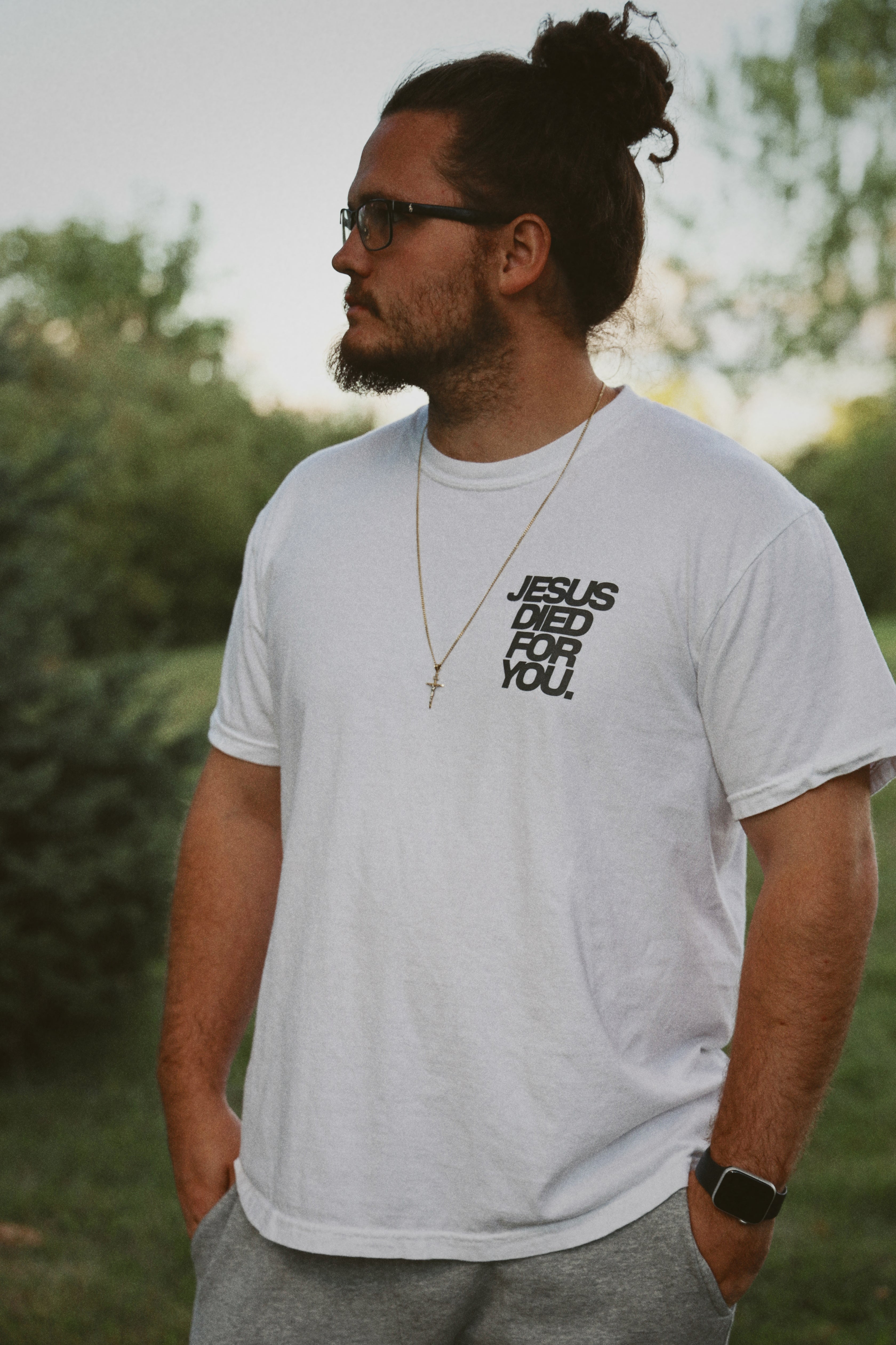 JESUS DIED FOR YOU TEE white front full