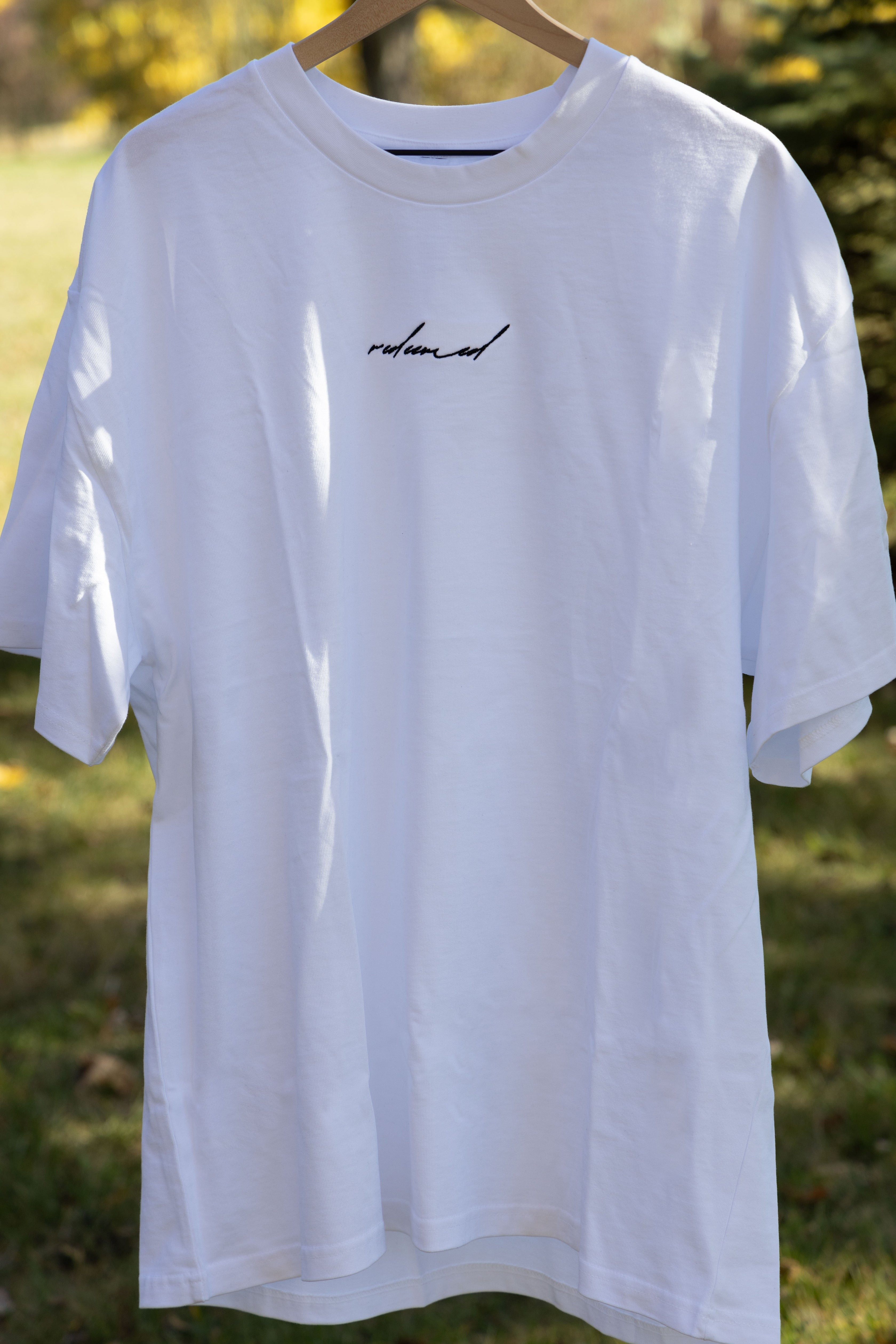 REDEEMED TEE white front