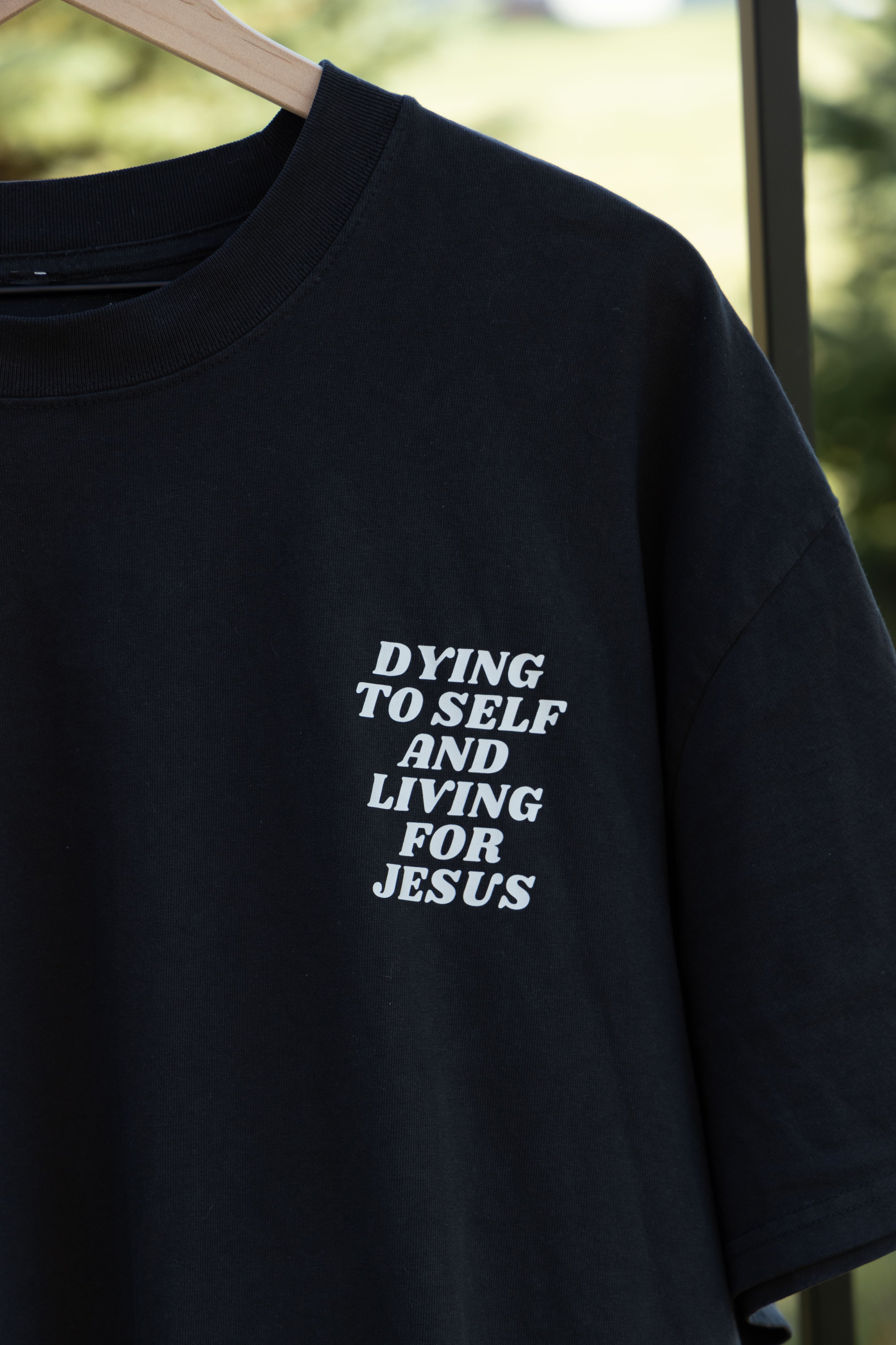 TAKE UP YOUR CROSS TEE black front detail