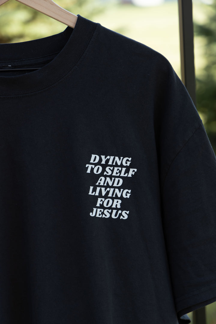 TAKE UP YOUR CROSS TEE black front detail