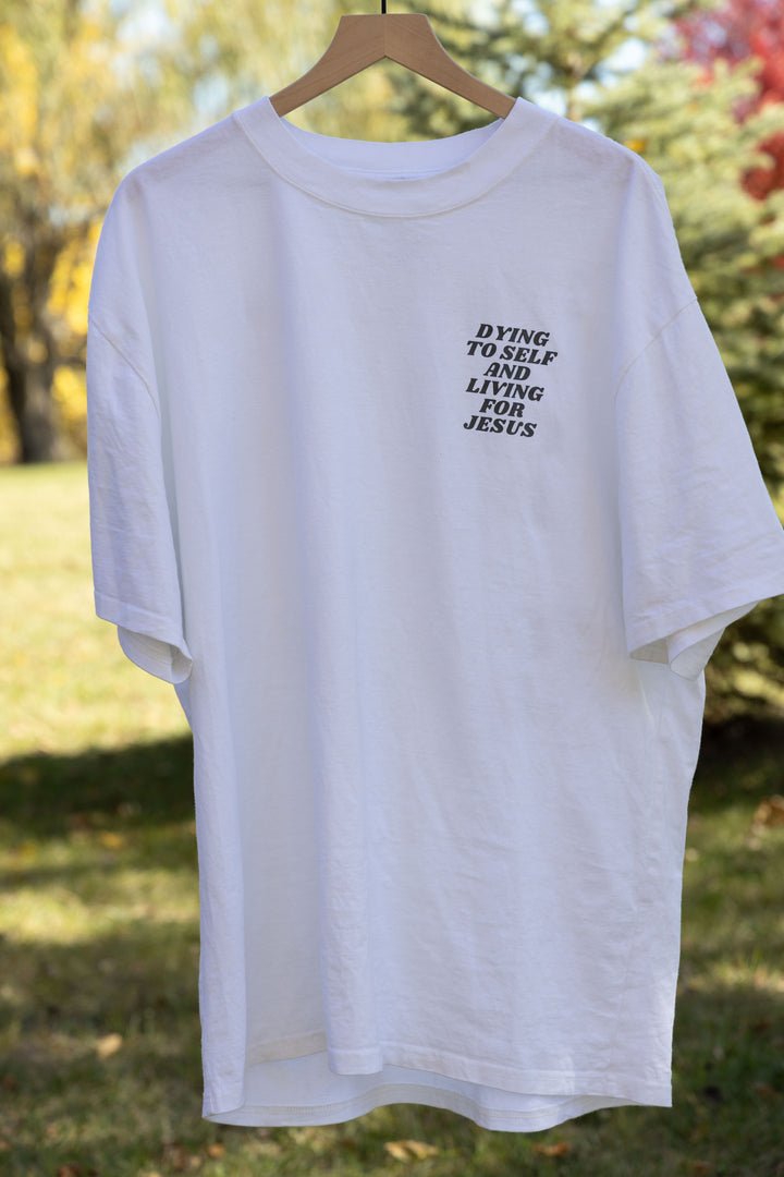 TAKE UP YOUR CROSS TEE white front