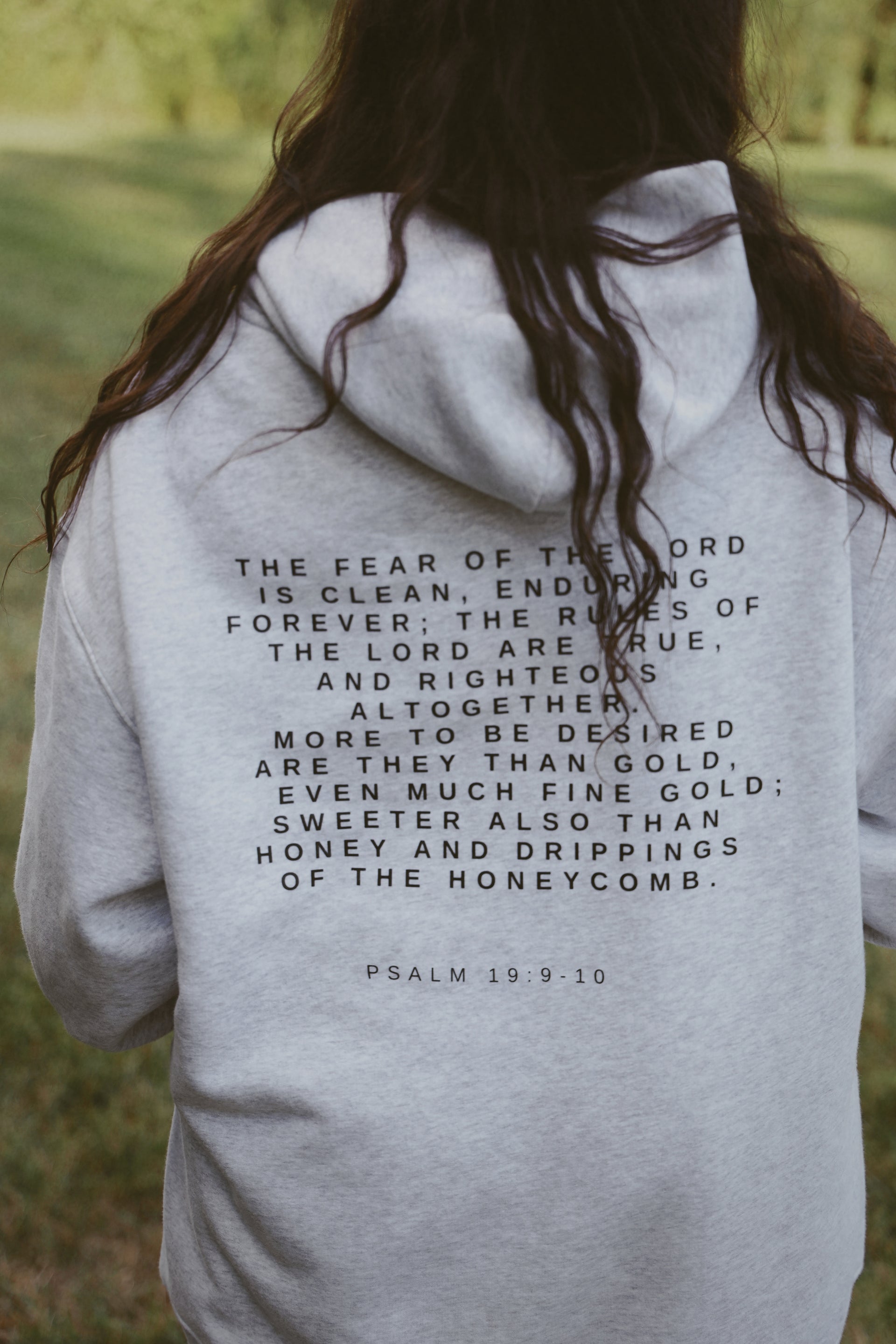 SWEETER THAN HONEY HOODIE gray back