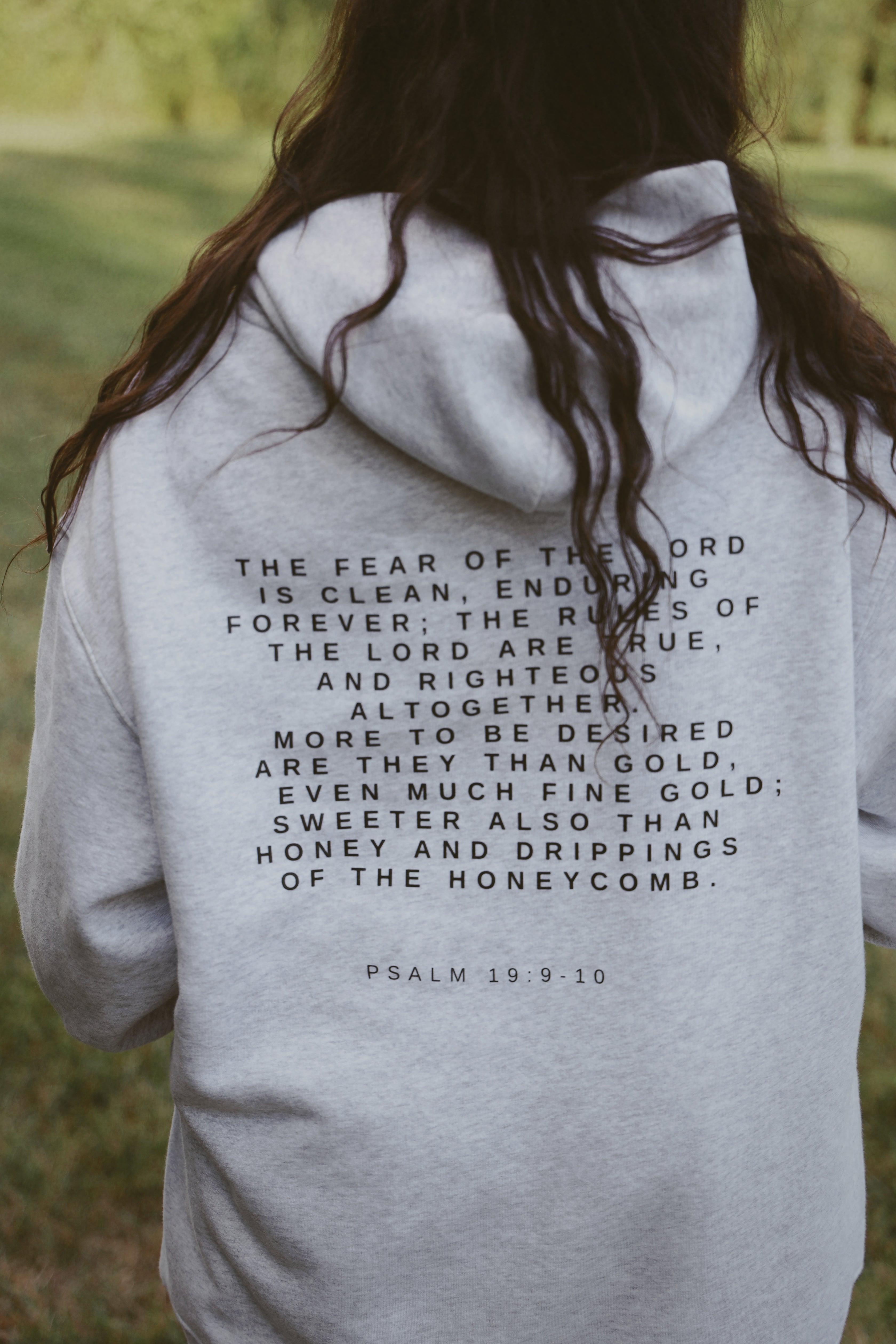 SWEETER THAN HONEY HOODIE gray back